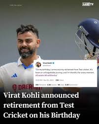 Virat kohli announced retairment for test cricket